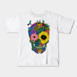 Color flower skull Kids T-Shirt